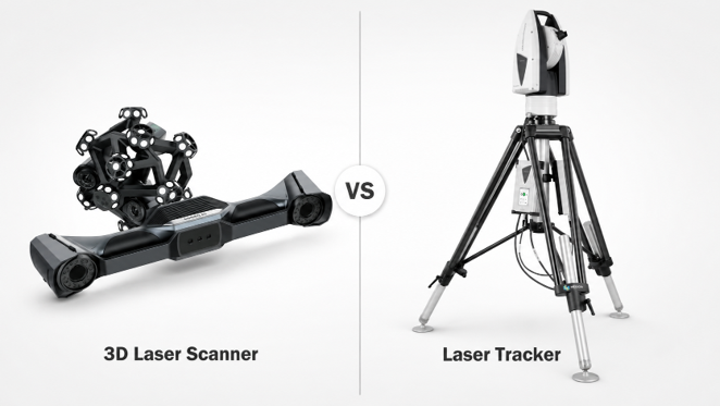 Laser tracker and 3D scanner side by side in an industrial setting