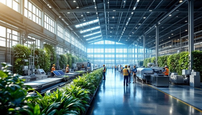 Modern manufacturing facility illustrating efficient and sustainable industrial production