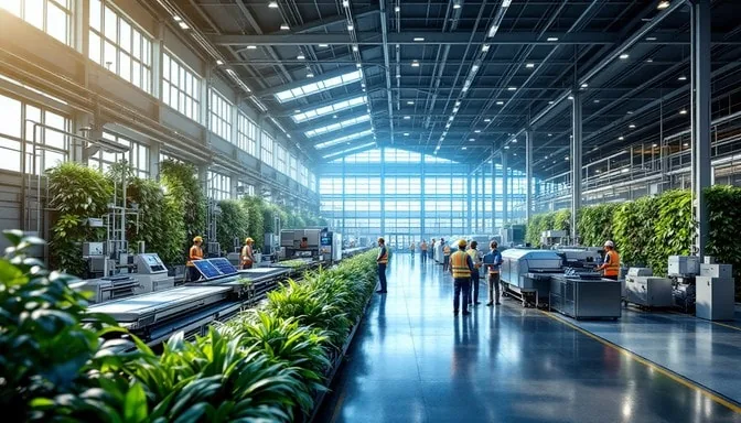 Modern manufacturing facility illustrating efficient and sustainable industrial production